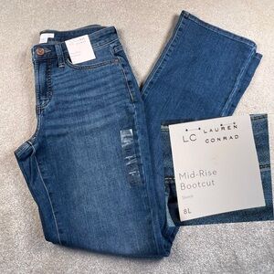 Mid Rise Boot Cut Long Length Denim Blue Jeans LC Lauren Conrad Women's 8 Long‎
